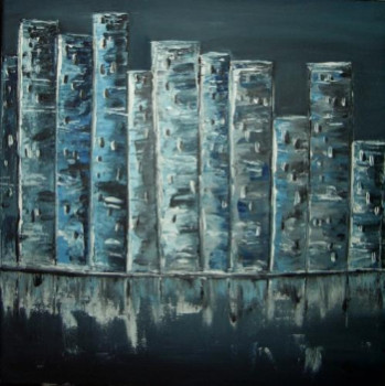 Obra contemporánea nombrada « blue city », Hecho por SAND.O