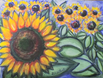 Obra contemporánea nombrada « Il campo di girasoli », Hecho por STEPHANE CUNY