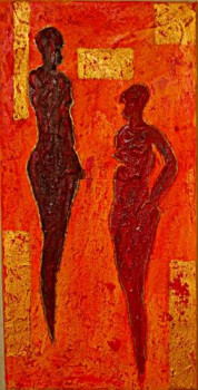 Obra contemporánea nombrada « duo 1 », Hecho por ARIANE J