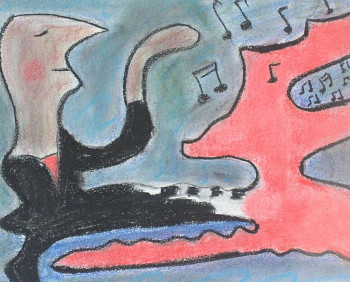 Obra contemporánea nombrada « Le pianiste », Hecho por NATHALIE JOURDAN