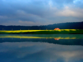 Obra contemporánea nombrada « Le ciel, l'herbe et l'eau », Hecho por JEAN-BERNARD VUILLE