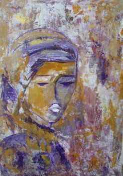Obra contemporánea nombrada « FEMME MAUVE », Hecho por YASMINE BLOCH