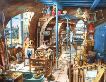 Obra contemporánea nombrada « Le magasin d'antiquités marines », Hecho por DOMINIQUE PINEAU