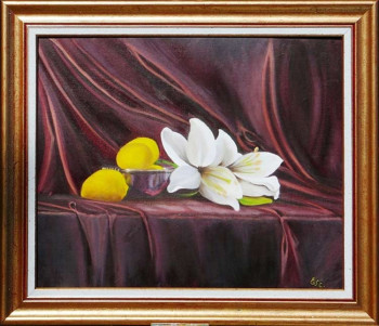 Obra contemporánea nombrada « Drappé aux citrons », Hecho por AMARENTHINE