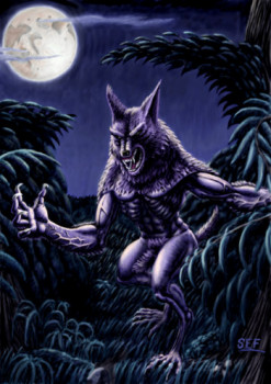 Obra contemporánea nombrada « Loup garou », Hecho por SEF