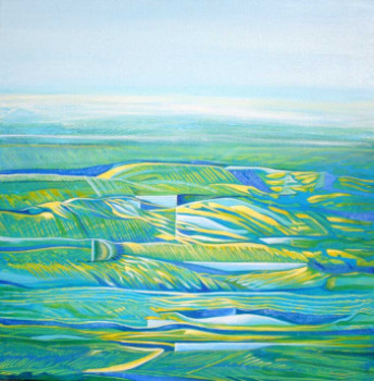 Obra contemporánea nombrada « Paysage bleu 2. Païs blau 2 », Hecho por CAVATORE GUI