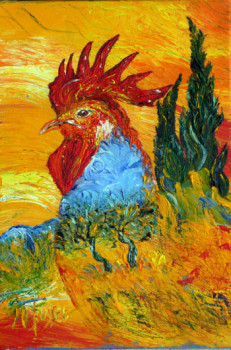 Obra contemporánea nombrada « LE COQ DE VINCENT », Hecho por MARIE-FRANCE BUSSET