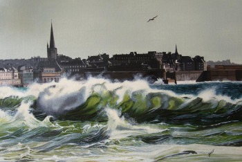 Obra contemporánea nombrada « Saint malo sous la houle », Hecho por JOCELYN