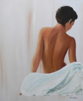 Obra contemporánea nombrada « Femme nue de dos », Hecho por GWEN