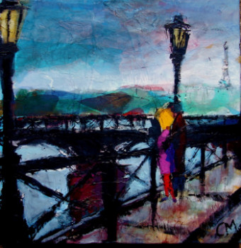 Obra contemporánea nombrada « Le pont des Arts », Hecho por CHRISTIAN MENARD