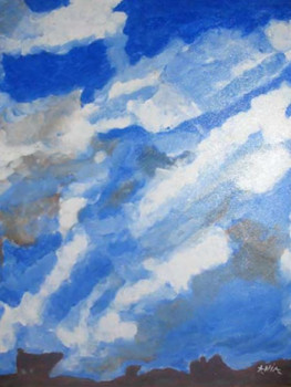 Obra contemporánea nombrada « cumulus au dessus d'une colline », Hecho por ANIA
