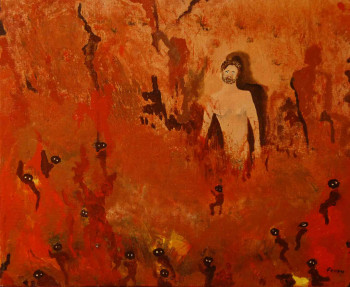 Obra contemporánea nombrada « la calomnie », Hecho por BERNARD YVES FAUROBERT