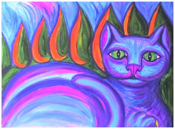 Obra contemporánea nombrada « Die psychedelische Katze », Hecho por STEPHANE CUNY