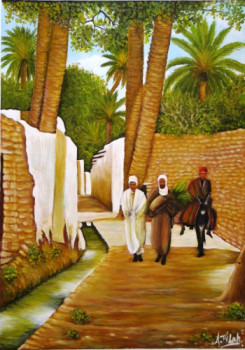 Obra contemporánea nombrada « une rue à laghouat », Hecho por ABDELMALEK FILAH