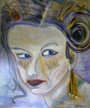 Obra contemporánea nombrada « La Dame aux Epingles », Hecho por YVES AUGUSTE