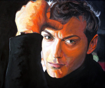 Obra contemporánea nombrada « PORTRAIT - "Jude Law" », Hecho por AGRISELIN