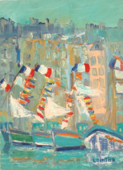 Obra contemporánea nombrada « 14 juillet à Douarnenez », Hecho por LILIANE LOINTIER