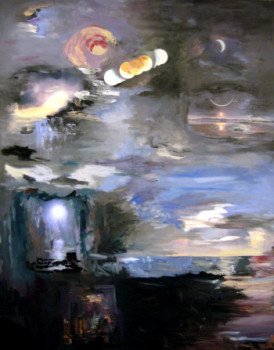 Obra contemporánea nombrada « sous un voile de lune », Hecho por IRANE PERKO