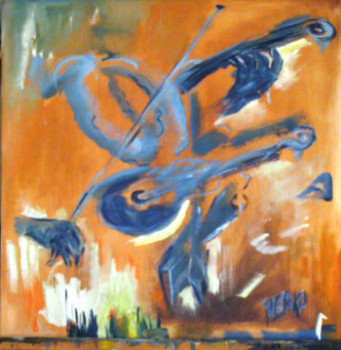 Obra contemporánea nombrada « violons exaltés », Hecho por IRANE PERKO