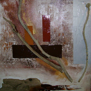 Obra contemporánea nombrada « Abstraction en bois flotté », Hecho por ILOA