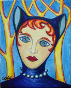 Obra contemporánea nombrada « La femme-chat », Hecho por STEPHANE CUNY