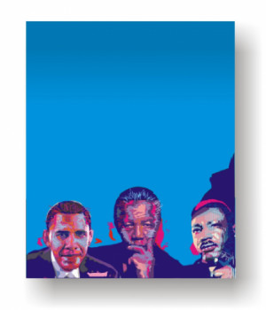 Obra contemporánea nombrada « "3 consciences D'OBAMA" », Hecho por MANU NGOG