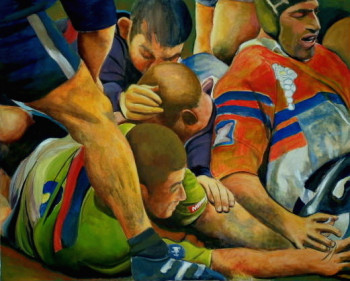 Obra contemporánea nombrada « Scrum I », Hecho por CAROLYN JORDAN