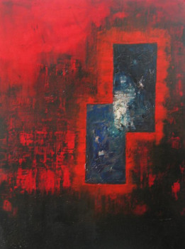 Obra contemporánea nombrada « Rouges, bleus, ombres V », Hecho por MARCO