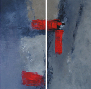 Obra contemporánea nombrada « Gris I Diptyque », Hecho por MARCO