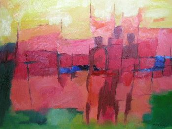 Obra contemporánea nombrada « Peinture 102 », Hecho por YOSEF LULE
