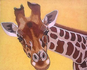 Obra contemporánea nombrada « La girafe », Hecho por NADINE TEMMERMAN