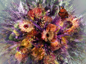 Obra contemporánea nombrada « BOUQUET D'AUTOMNE 2 », Hecho por KABUKI