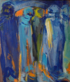 Obra contemporánea nombrada « Des hommes à Tamanrasset », Hecho por JOSETTE ZENATTI