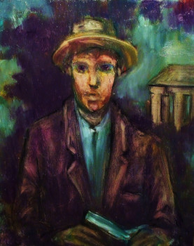 Obra contemporánea nombrada « "Le jeune homme au chapeau" », Hecho por JEAN PIERRE HARIXCALDE