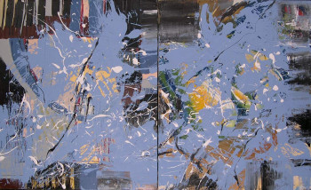 Obra contemporánea nombrada « black and blue », Hecho por BERTRAND NAMUR