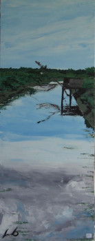 Obra contemporánea nombrada « Chenal du Douhet, carrelet », Hecho por LUDO