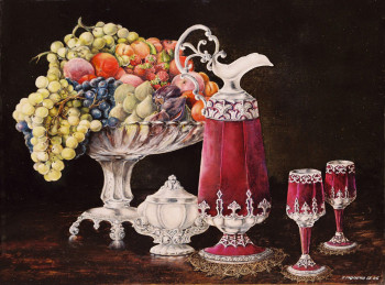Obra contemporánea nombrada « la coupe de fruits », Hecho por ART D\'ANTAN