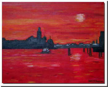 Obra contemporánea nombrada « Venise rouge », Hecho por ARCENCIELDEMARIE