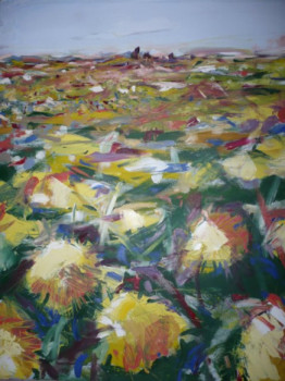Obra contemporánea nombrada « SUNFLOWERS », Hecho por PETER GOODCHILD