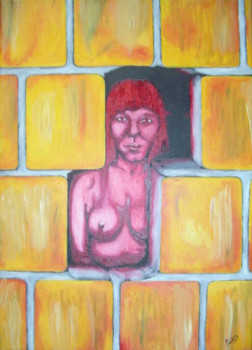 Obra contemporánea nombrada « Mur de feu », Hecho por PAUL