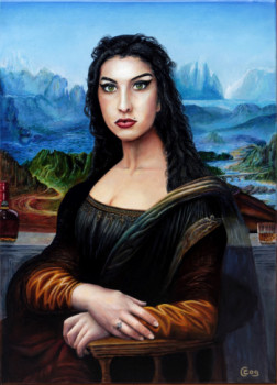 Obra contemporánea nombrada « Mona Lisa au visage d'Amy Winehouse », Hecho por KERMIT