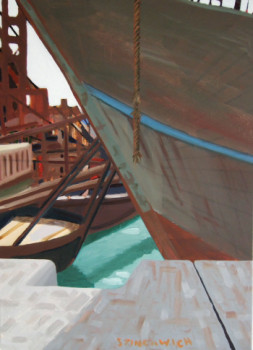 Obra contemporánea nombrada « dans le port d'Agadir 2 », Hecho por STINCKWICH