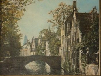 Obra contemporánea nombrada « Bruges », Hecho por GUY AUGUET