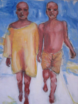 Obra contemporánea nombrada « Le frère et la s½ur », Hecho por VINCENT GABIN