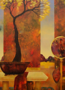 Obra contemporánea nombrada « Intérieur à l'arbre d'or », Hecho por JEAN-PAUL PRIVET