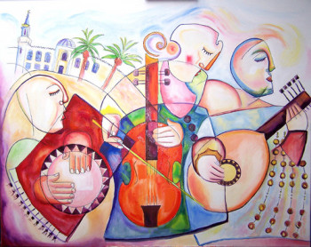 Obra contemporánea nombrada « L'orchestre oriental », Hecho por BRAMLY