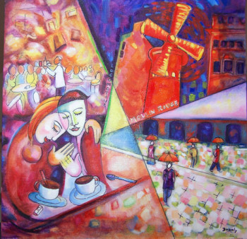 Obra contemporánea nombrada « Une nuit à Paris », Hecho por BRAMLY