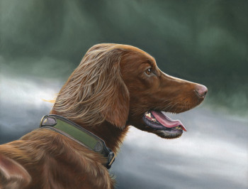 Obra contemporánea nombrada « Setter Irlandais », Hecho por STéPHANE ALSAC