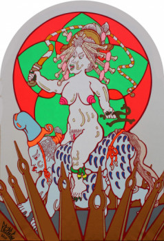 Obra contemporánea nombrada « P138 – Japonisme d’Aristote, le philosophe sous Phyllis la courtisane - 2010 », Hecho por PHILHELM