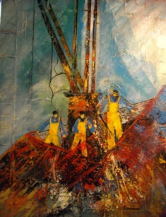 Obra contemporánea nombrada « Vas et viens marins », Hecho por CHANTAL LONGEON